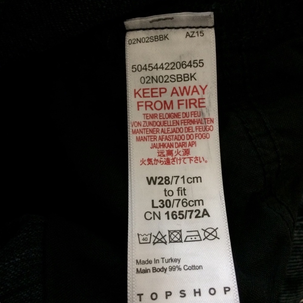 Topshop Raw Hem Crop Straight Leg Jeans In Blue Black - Picture 7 of 10